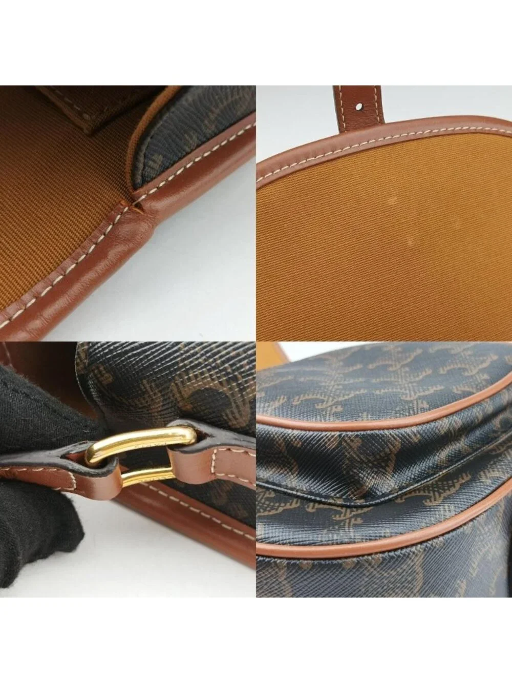 Celine Luco Triomphe Brown Shoulder Bag